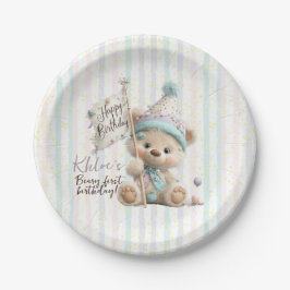Plato De Papel Pastel Teddy Bear Birthday