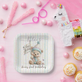Plato De Papel Pastel Teddy Bear Birthday
