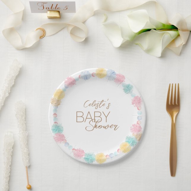 Plato De Papel Pastel Winter Wonderland Baby Shower (Boda)