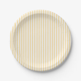 Plato De Papel Pastel Yellow Stripes