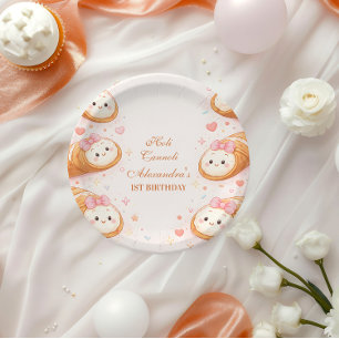Plato De Papel Pastelería Dulce Cannoli Cumpleaños 1er