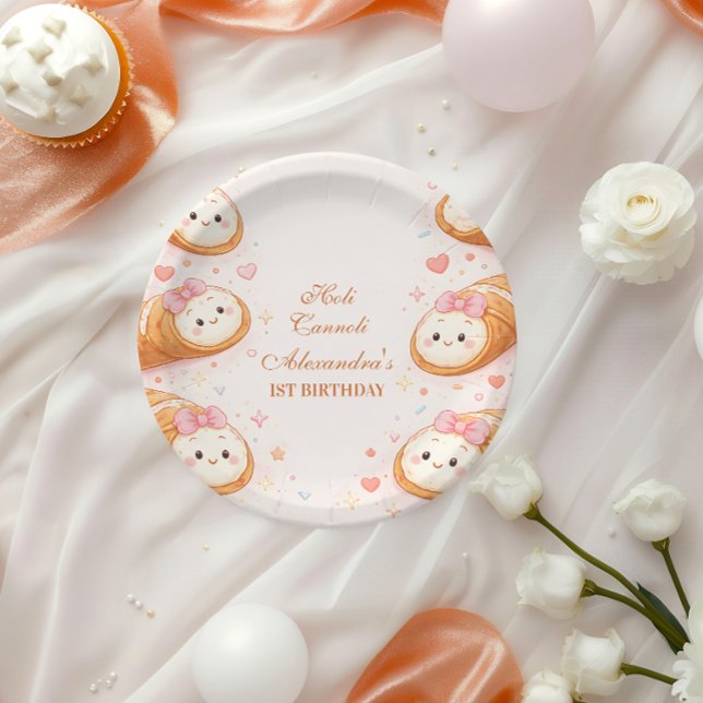 Plato De Papel Pastelería Dulce Cannoli Cumpleaños 1er (Subido por el creador)