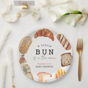 Plato De Papel Pastelería Little Bun in the Oven Baby Shower