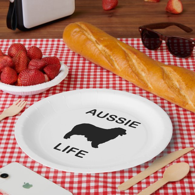 Plato De Papel pastor australiano aussie life (Picnic)