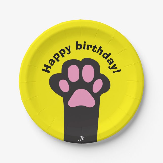 Plato De Papel Pata del gato (Anverso)