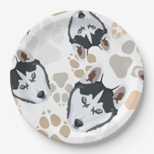 Plato De Papel Patas del perro del modelo fornidas