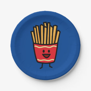 Plato De Papel Patatas fritas felices