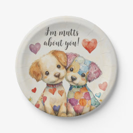 Plato De Papel Patchwork Pups Valentine