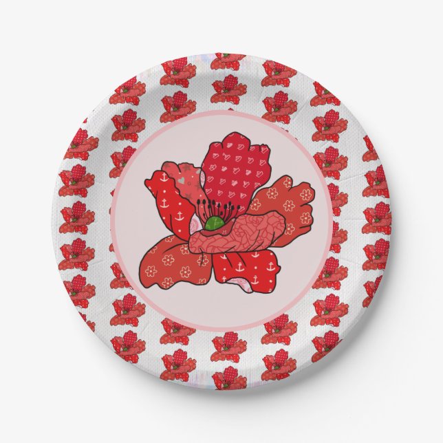 Plato De Papel Patchworkmohn Pappteller (Anverso)