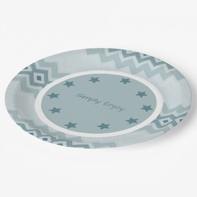 Plato De Papel Patentado con tonos azules (Angular)