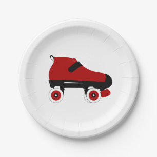 Plato De Papel patín derby de roller de quad rojo
