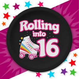 Plato De Papel Patinaje de patinaje sobre ruedas de 16 años