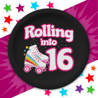 Plato De Papel Patinaje de patinaje sobre ruedas de 16 años