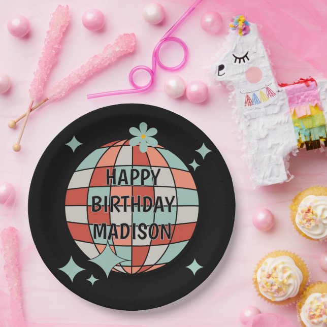 Plato De Papel Patinaje sobre ruedas Retro Papel de cumpleaños (Fiesta)