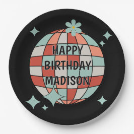 Plato De Papel Patinaje sobre ruedas Retro Papel de cumpleaños