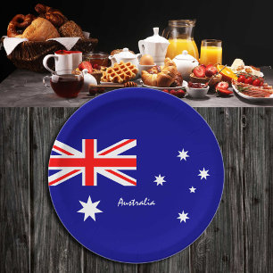 Plato De Papel Patines de fiesta de la bandera australiana, hinch