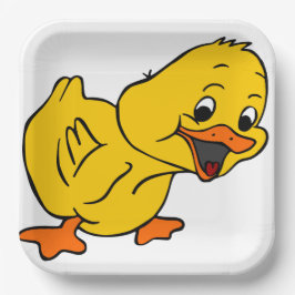 Plato De Papel Pato amarillo
