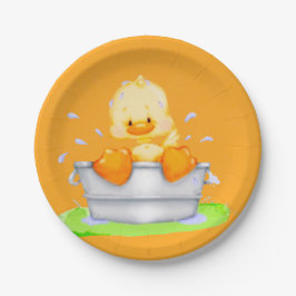 Plato De Papel Pato en un Baby Shower Tub