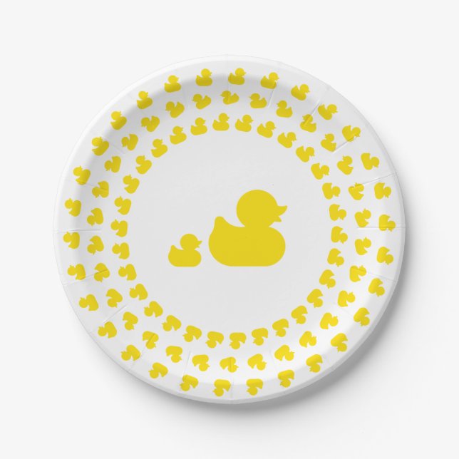 Plato De Papel Patos de goma para mamá y bebé (Anverso)