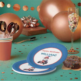 Plato De Papel Patriotic Gnome Red Car 5th Birthday