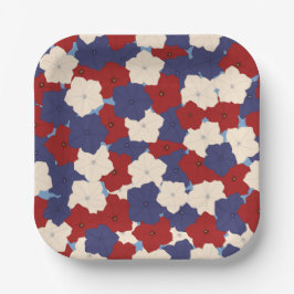 Plato De Papel Patriotic Petunias