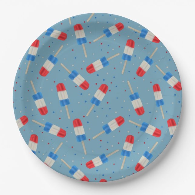 Plato De Papel Patriotic Popsicles Paper Plates (Anverso)