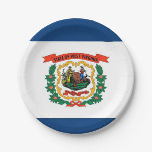Plato de papel patriótico con bandera de Virginia