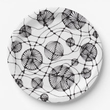Patrón abstracto de líneas y círculos neurográfico