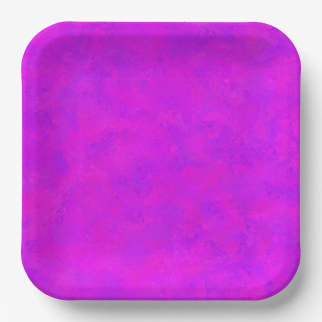 Plato De Papel Patrón abstracto púrpura rosa (Anverso)