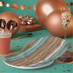 Plato De Papel Patrón antiguo de planchas de madera templada