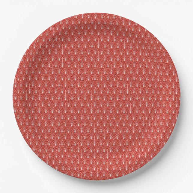 Plato De Papel Patrón Antiguo Geométrico Art Déco (Anverso)