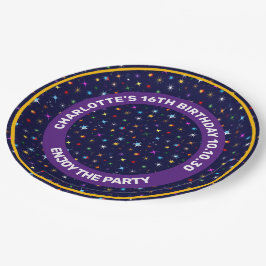 Plato De Papel Patrón astronómico sin foco Starry Night Colorful