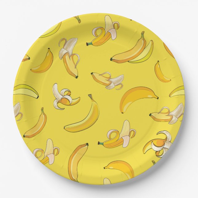 Plato De Papel Patrón bananero 4 (Anverso)