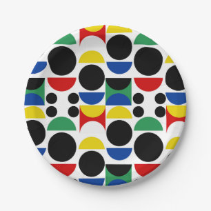 Plato De Papel Patrón Bauhaus escandinavo de mediados del siglo