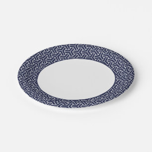 Plato De Papel Patrón bishamon azul de Japón de la Marina de Guer