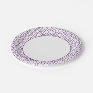 Plato De Papel Patrón bishamon de Ayame blanco púrpura oriental J
