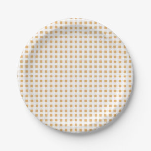 Plato De Papel Patrón Boho Gingham