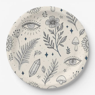 Plato De Papel Patrón Botánico Celestial (4)