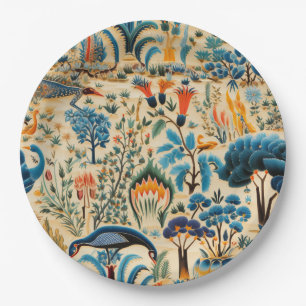Plato De Papel Patrón Botánico de Aves Exóticas Chinoiserie (11)