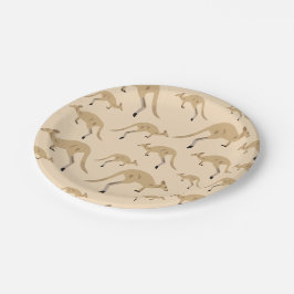 Plato De Papel Patrón canguro australiano