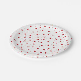 Plato De Papel Patrón Cite Red Valentines Hearts