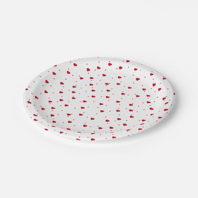 Plato De Papel Patrón Cite Red Valentines Hearts (Angular)