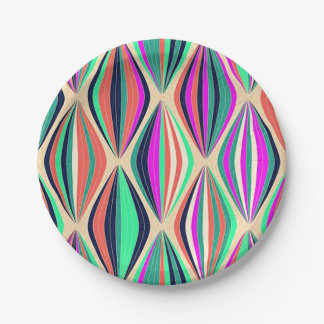 Plato De Papel Patrón colorido moderno de mediados del siglo XIX