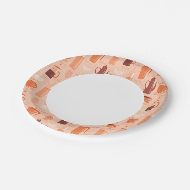 Plato De Papel Patrón con bebidas y texto (Angular)