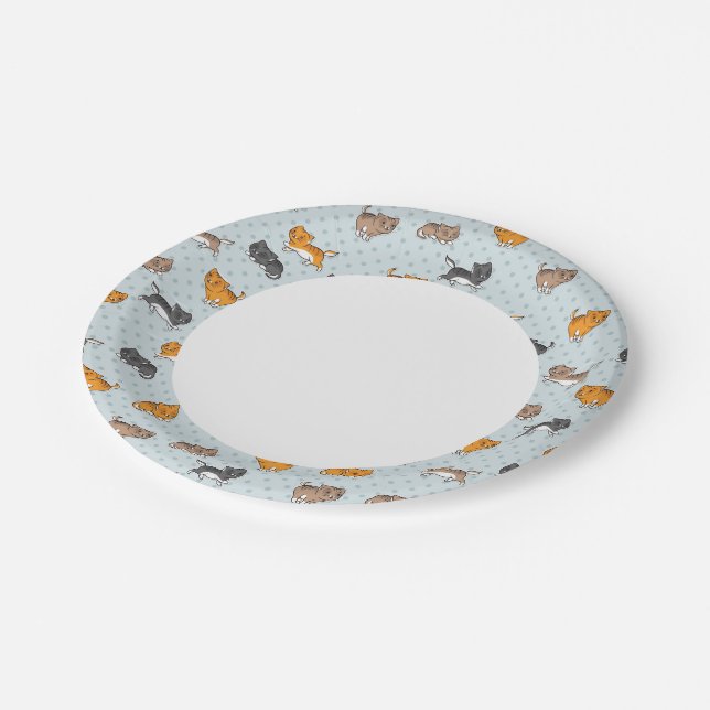 Plato De Papel patrón con gatos graciosos (Angular)