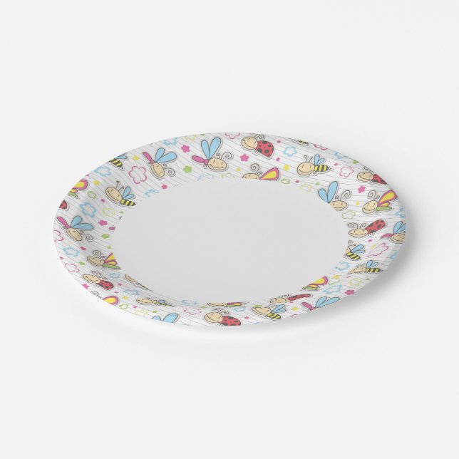 Plato De Papel patrón con insectos (Angular)