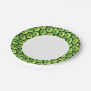 Plato De Papel Patrón con manzanas verdes