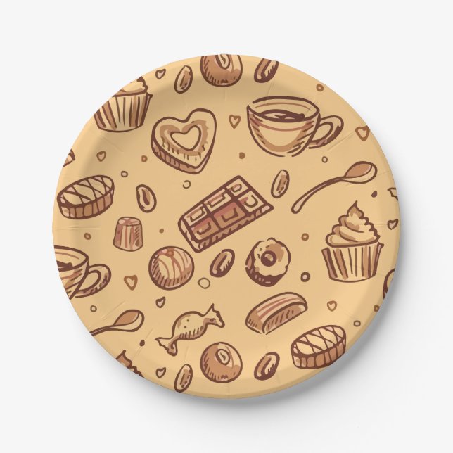 Plato De Papel Patrón continuo de panadería (Anverso)