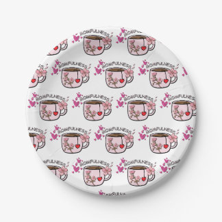 Plato De Papel Patrón continuo de taza de té floral de Momfulness