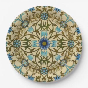 Plato De Papel Patrón continuo Vintage Blue Vine de William Morri